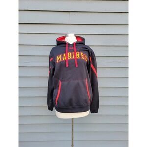Under Armour Marines Hoodie Black Red USMC Pullover Sweatshirt Medium